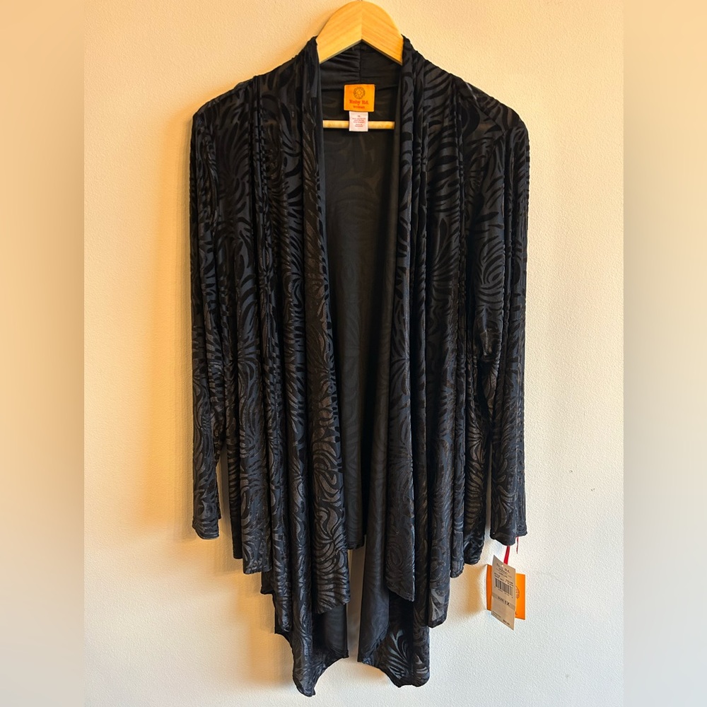 Ruby Rd. Black Burnout Velvet Cocktail Coverup